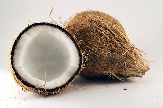 Coconut Opened with Husk